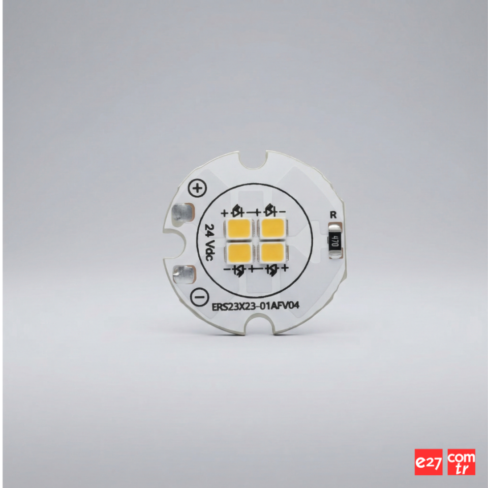 23mm 24V Yuvarlak LED Modül | 4x2835 LED 2.5W Alüminyum PCB - ERS23X23-01AFV04