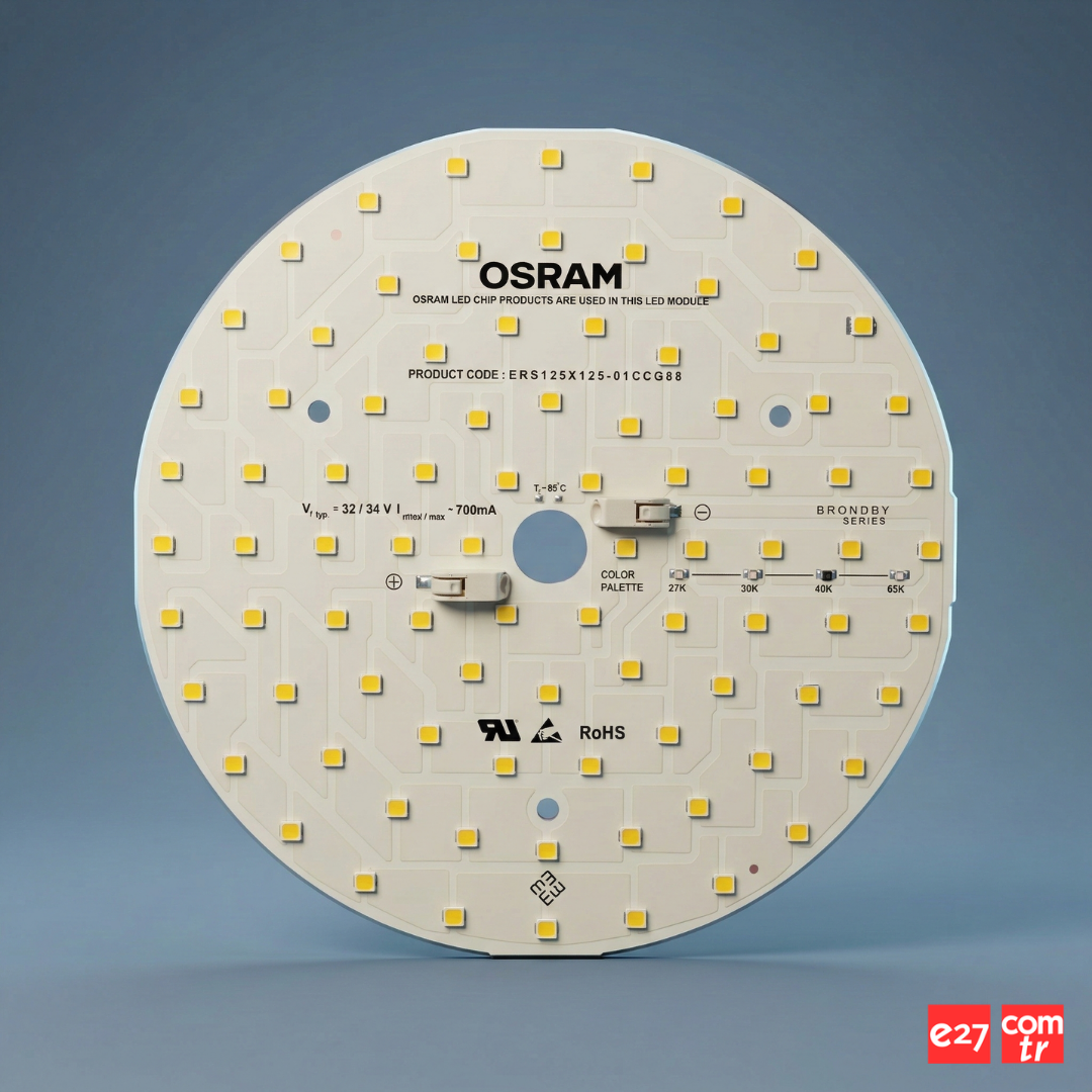 24W 125mm 88 LED Downlight Alüminyum PCB | 32-34V 700mA | Downlight Sabit Akım Yuvarlak LED Modül-ERS125X125-01CCG88