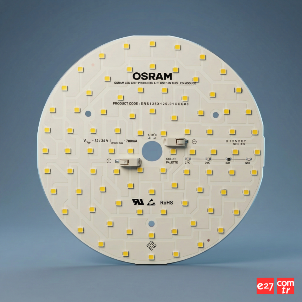24W 125mm 88 LED Downlight Alüminyum PCB | 32-34V 700mA | Downlight Sabit Akım Yuvarlak LED Modül-ERS125X125-01CCG88