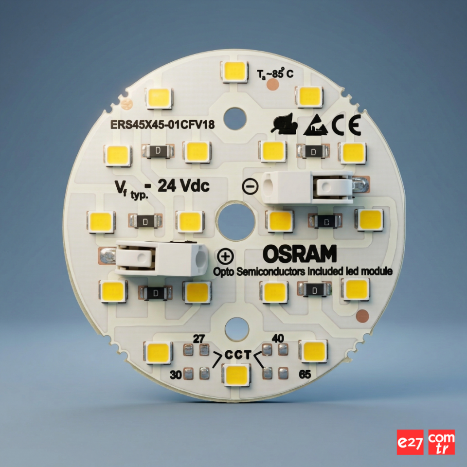 24V 4.5W Yuvarlak LED Modül 45mm | 18 LED CEM1 PCB Downlight Spot ERS45X45-01CFV18