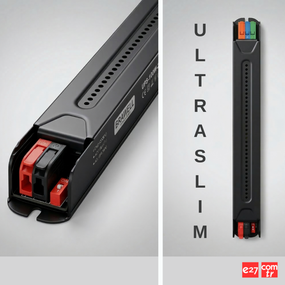Brawell UPS-100-24 Ultra Slim 24V 100W LED Güç Kaynağı (4A) İnce Tip LED Driver
