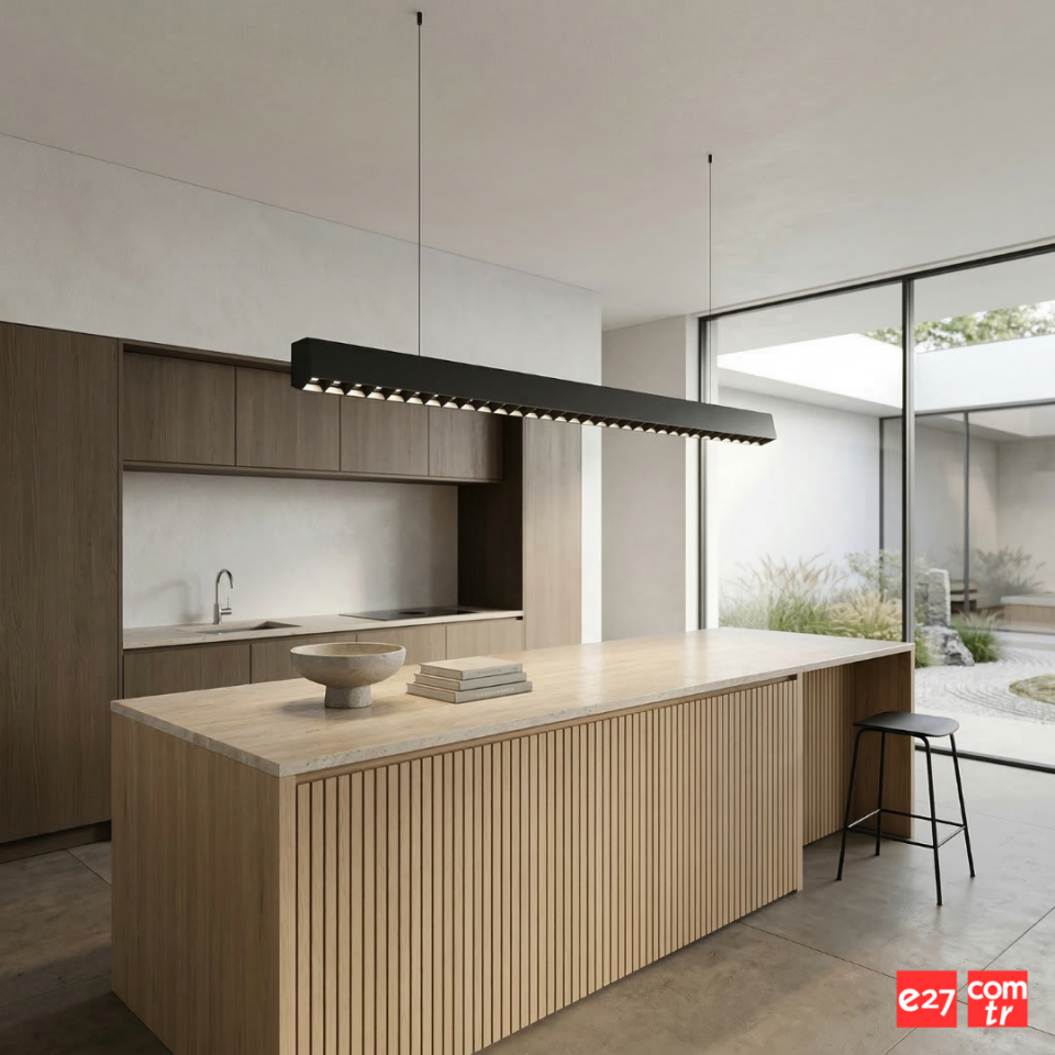 Mercekli Sarkıt Lineer Armatür | Ofis ve Ticari Alanlar İçin LED Lineer Aydınlatma 106 CM