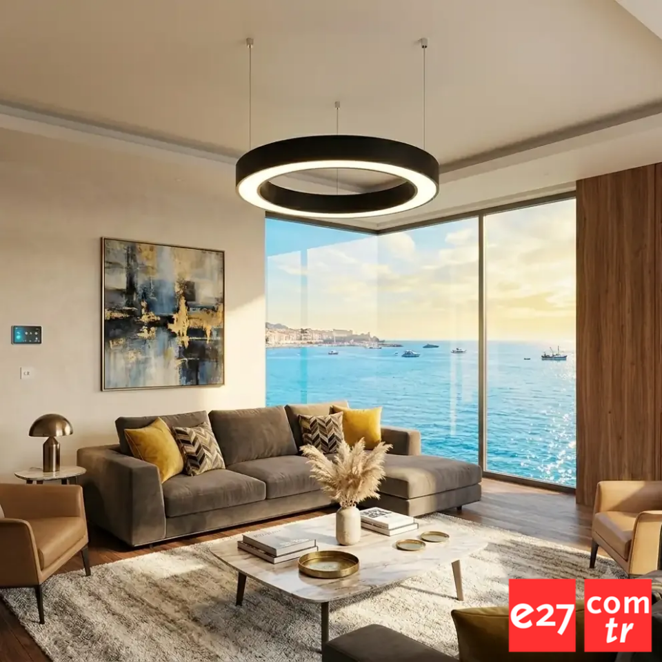 Modern Siyah Halka LED Sarkıt Avize 32W