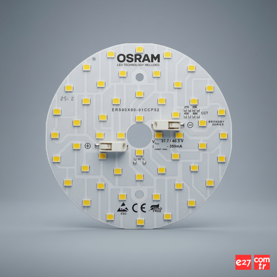 14W 80mm 52LED Downlight Alüminyum PCB | 38-40V 350mA | Downlight Sabit Akım Yuvarlak LED Modül-ERS80X80-01CCP52