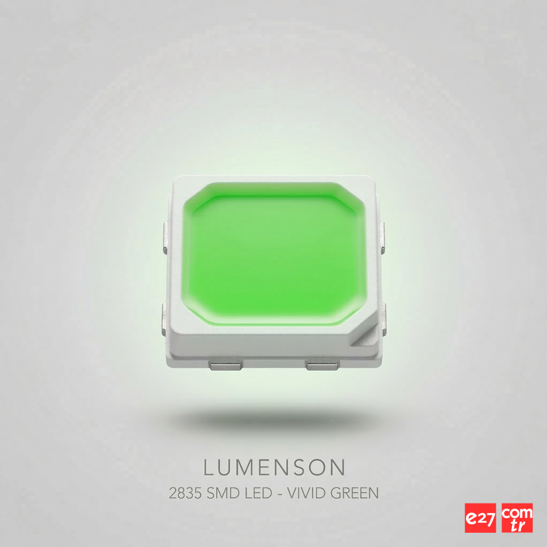 Lumenson 2835 Green LED Chip 3V 150mA | Yeşil SMD LED - 16.000 Adet ( 1 Makara )