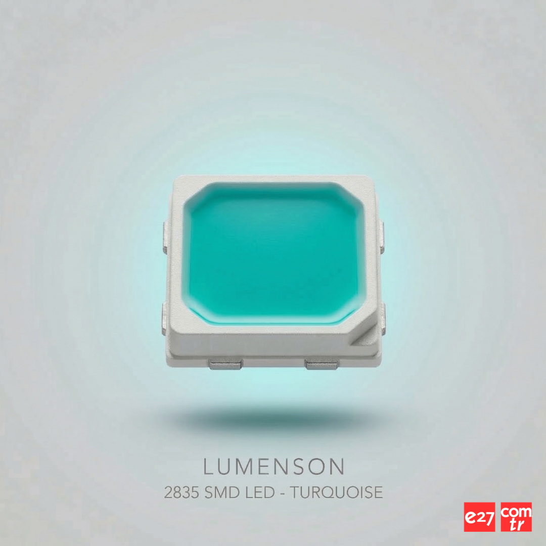 Lumenson 2835 Turqoise LED Chip 3V 150mA | Turkuaz SMD LED - 16.000 Adet ( 1 Makara )