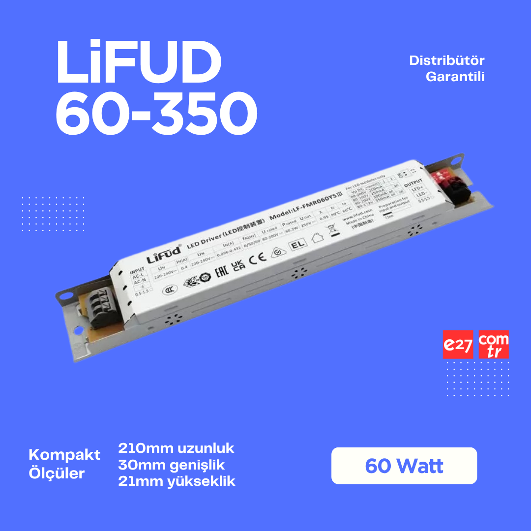 Lifud 60-350 mA LED Driver |  LF-FMR060YSIII 200 - 350 mA DIP SWITCH - flicker free