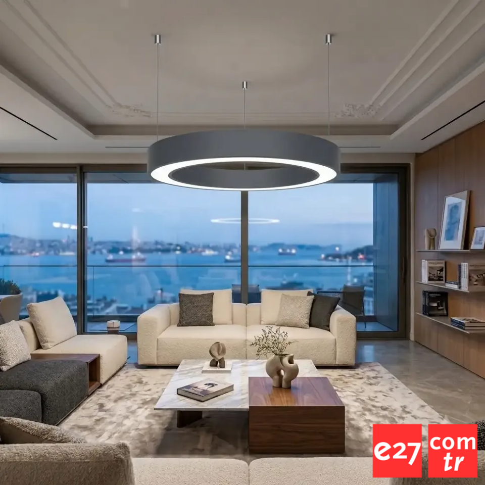 Modern Siyah Halka LED Sarkıt Avize 32W ANRASİT 7016 - 4000K - Q50 39W