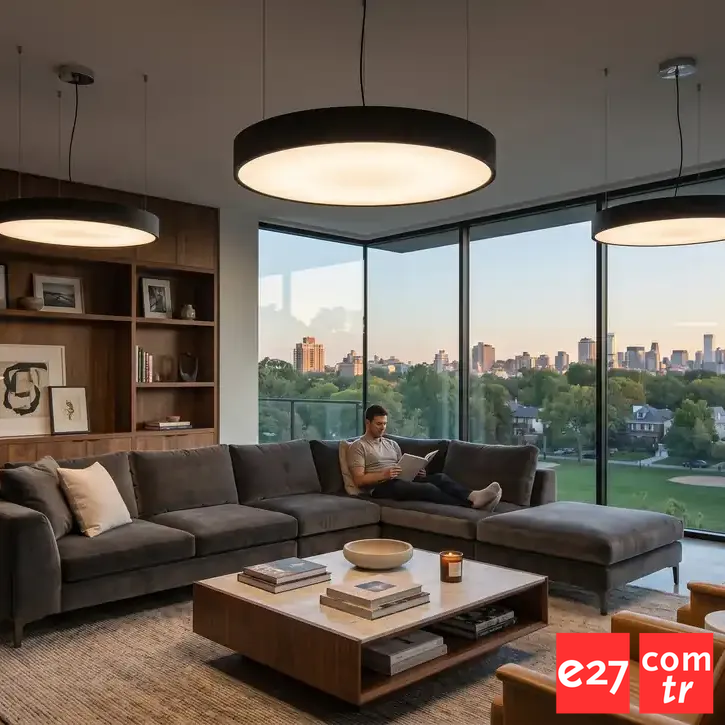 Modern Davul LED Sarkıt Avize | e27.com.tr SİYAH - 3000K - Q50 47W