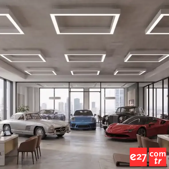 Kare Lineer Modern LED Sarkıt Avize BEYAZ - 4000K - 80X80 96W
