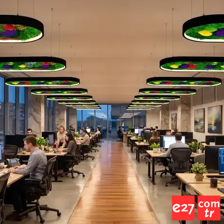 Modern Yosunlu LED Sarkıt Avize - e27.com.tr ANRASİT 7016 - 6500K - 30X100 40W